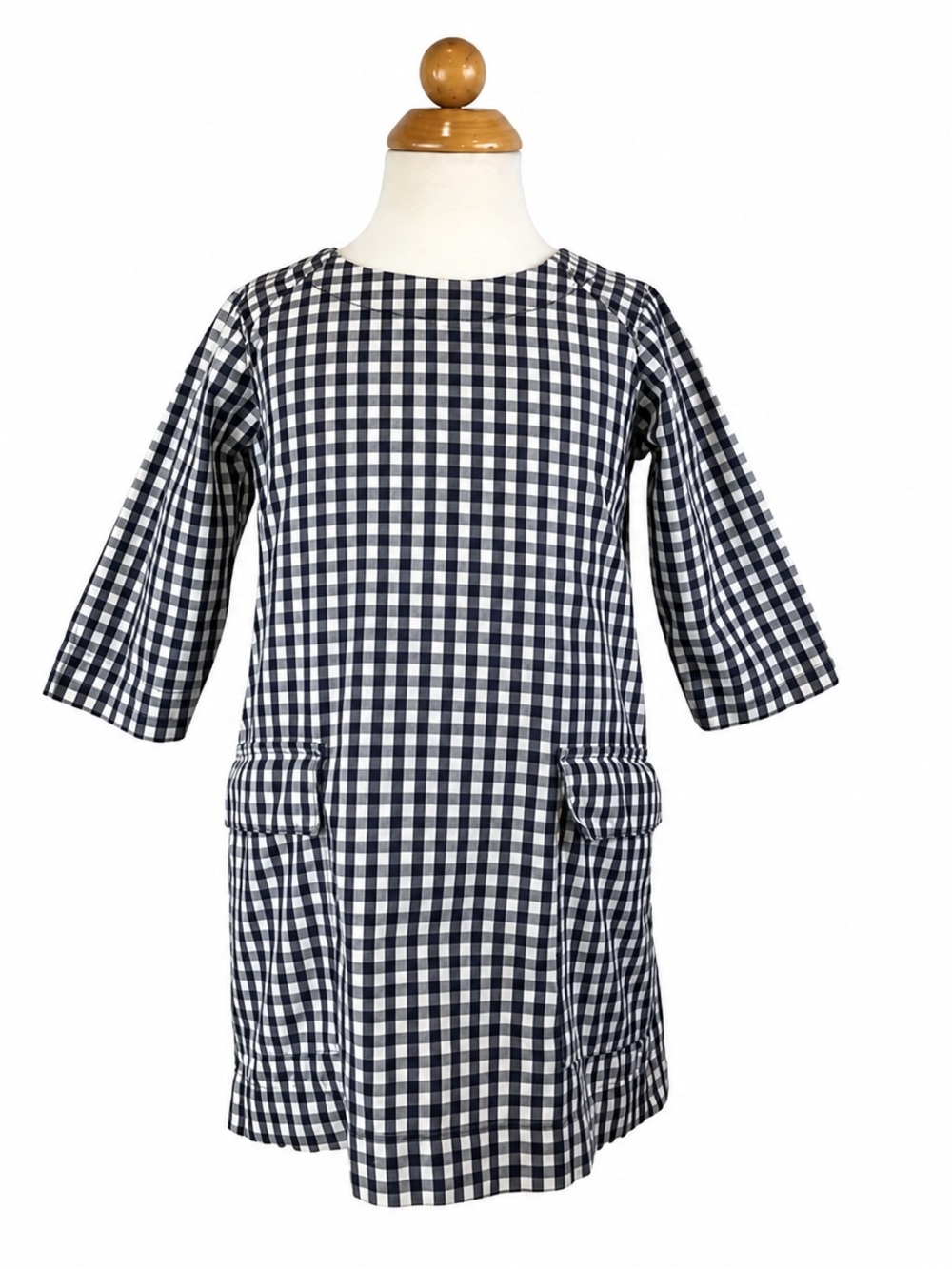 Baby GAP Girls Navy and White Gingham Nautical Pocket Dress 4T